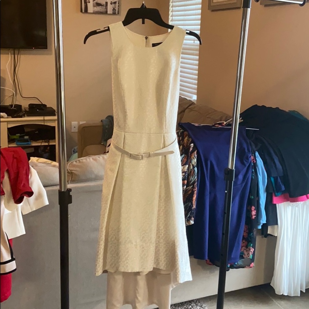 Off white jacquard dress